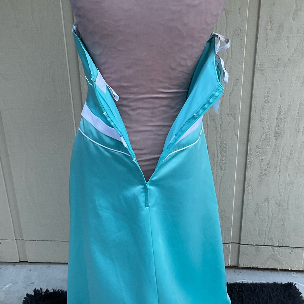 Alfred Angelo teal green strapless NWT prom dress 14 - Picture 9 of 15